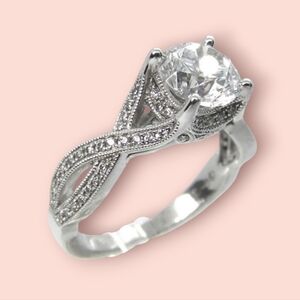 Venetti 2.00 ctw Solitaire Sterling Silver Engagement Ring size 6.5
